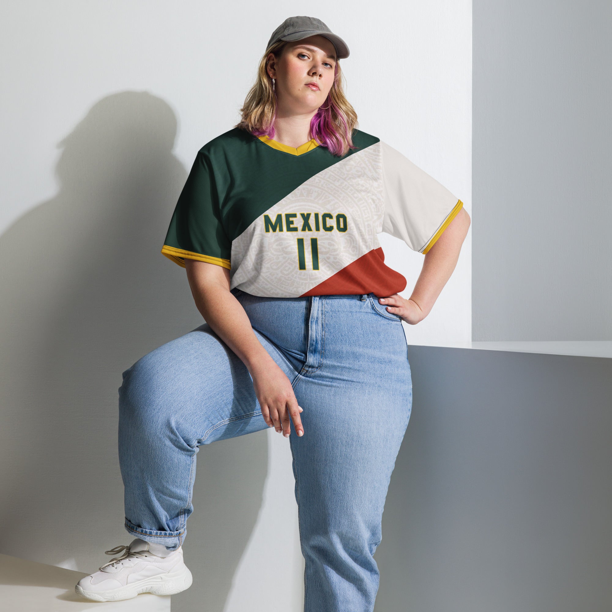all-over-print-recycled-unisex-sports-jersey-Mexico-tricolor-edition-soccer-jersey-_11-navy-base-with-red-and-white-diagonal-strike-premium-national-team-jersey_female-model