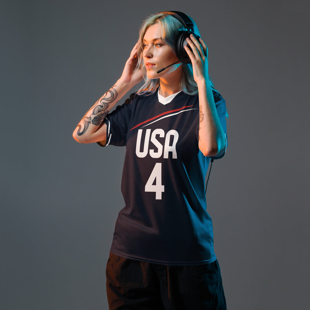 all-over-print-recycled-unisex-sports-jersey-USA-Midnight-Strike-soccer-jersey_navy-base-with-red-and-white-diagonal-strike-premium-national-team-fanwear_front-model