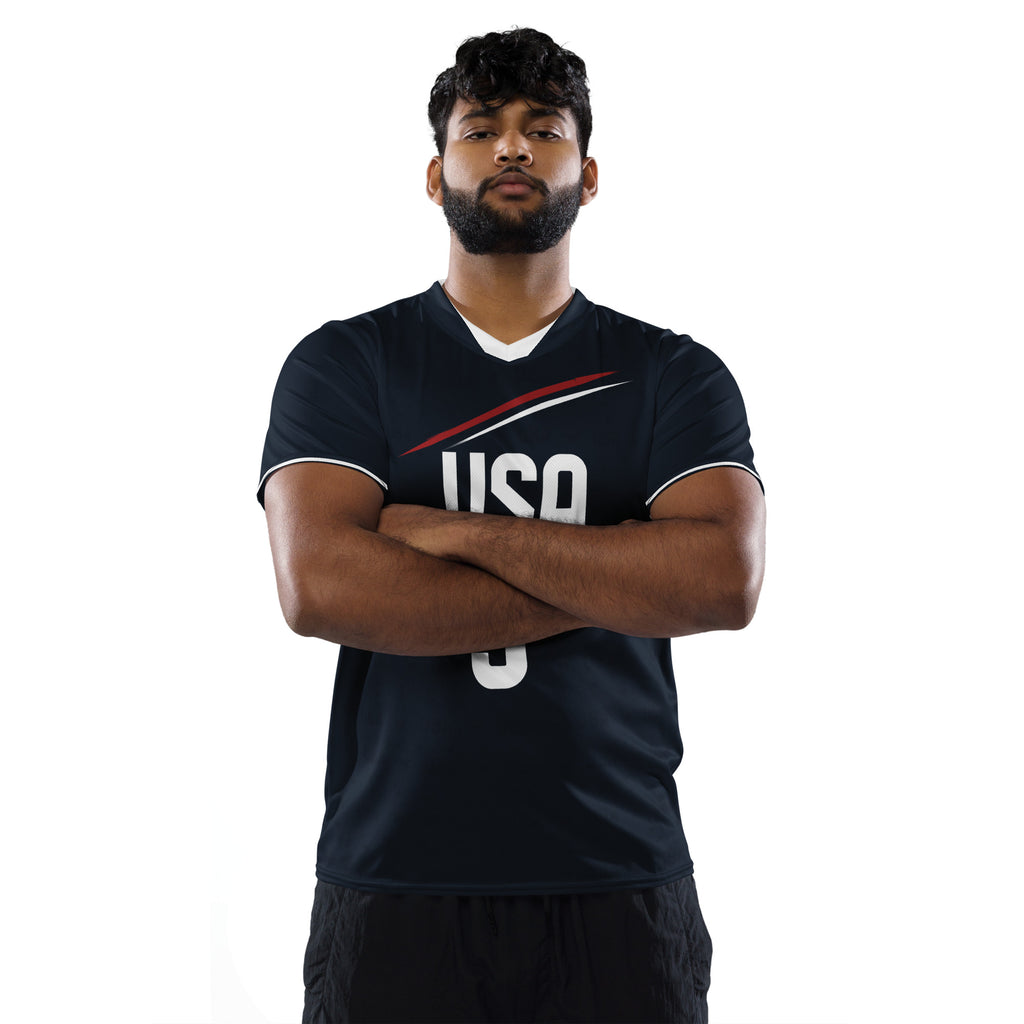 all-over-print-recycled-unisex-sports-jersey-USA-Midnight-Strike-soccer-jersey_navy-base-with-red-and-white-diagonal-strike-premium-national-team-fanwear_model-view-3