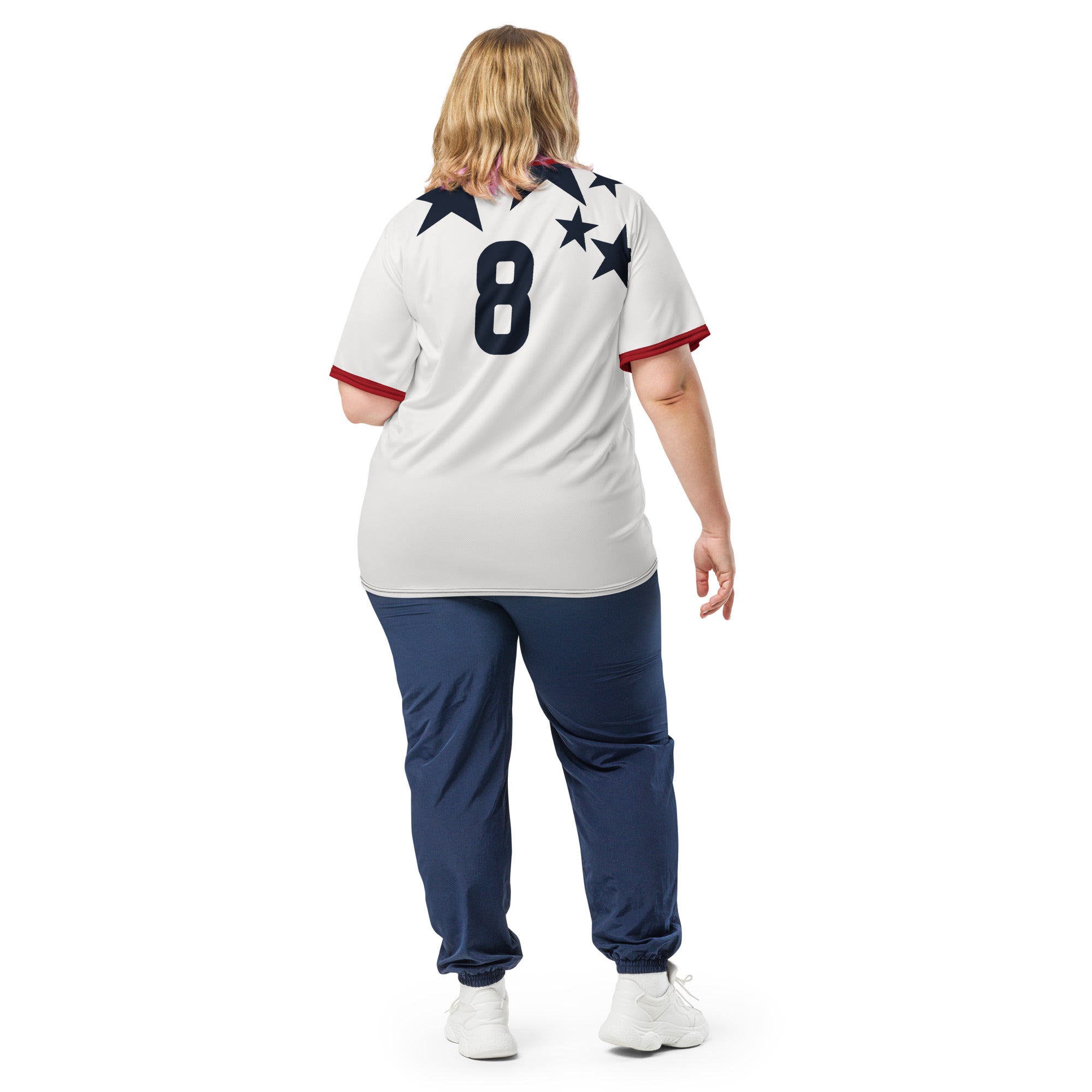 all-over-print-recycled-unisex-sports-jersey-USA-star-edition-soccer-jersey-_8-navy-base-with-red-and-white-diagonal-strike-premium-national-team-jersey_female-model-back-view
