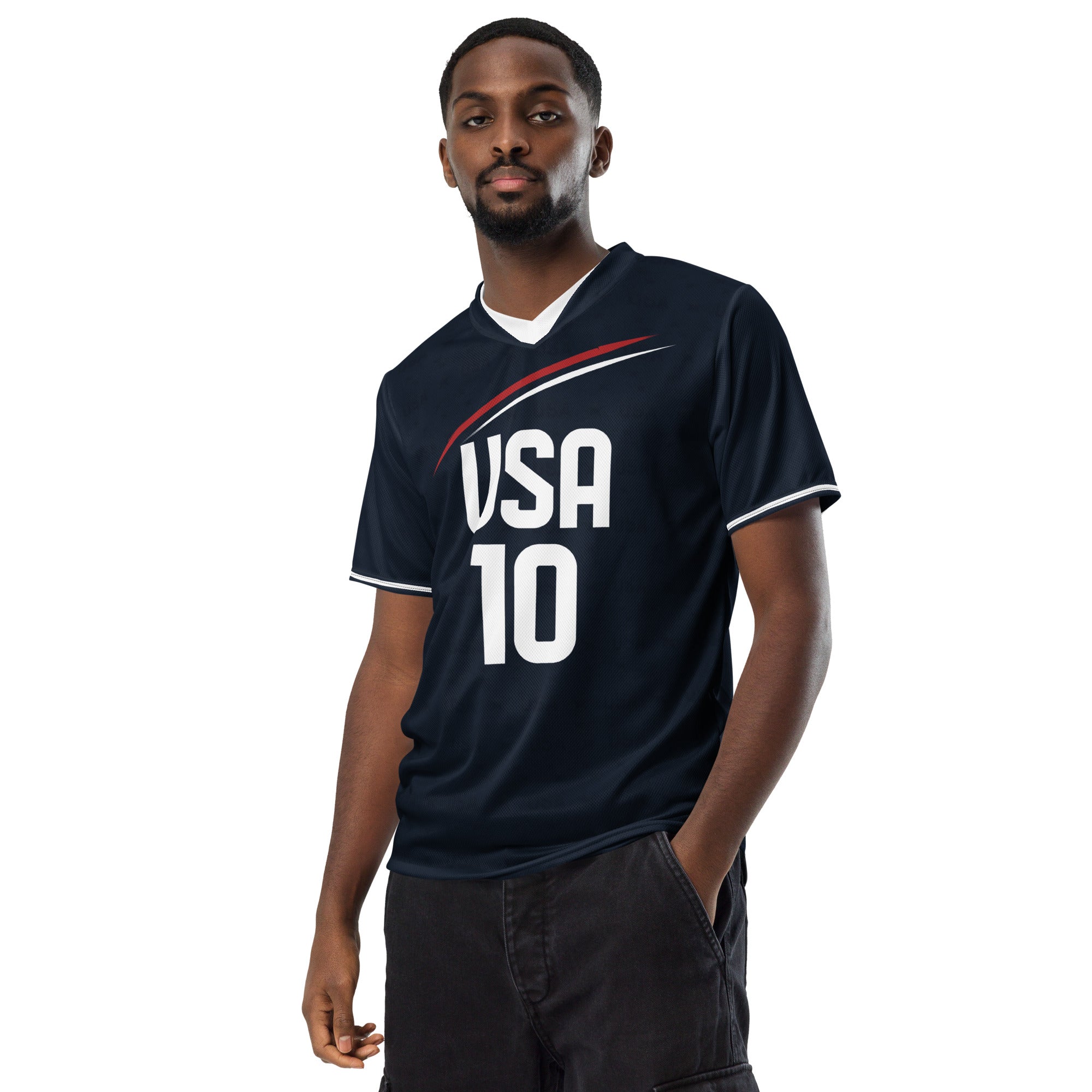 all-over-print-recycled-unisex-sports-jersey-_10-USA-Midnight-Strike-soccer-jersey-navy-base-with-red-and-white-diagonal-strike-premium-national-team-fanwear-male-front-male-model-view