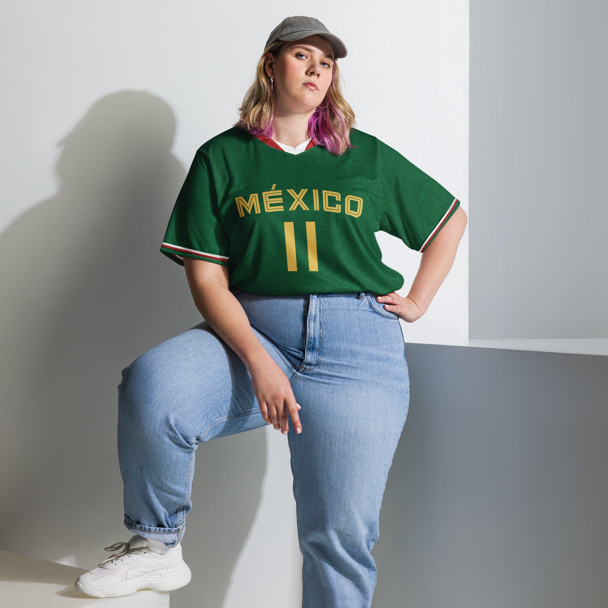 all-over-print-recycled-unisex-sports-jersey-_11-Mexico-Heritage-Verde-edition-soccer-jersey-_-navy-base-with-red-and-white-diagonal-strike-premium-national-team-jersey_female-model