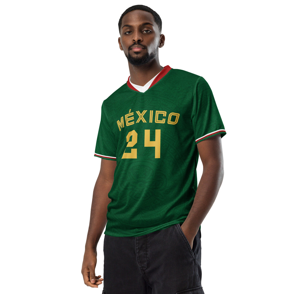 all-over-print-recycled-unisex-sports-jersey-#24-Mexico-Heritage-Verde-edition-soccer-jersey-#-navy-base-with-red-and-white-diagonal-strike-premium-national-team-fanwear-male-front-male-model-view