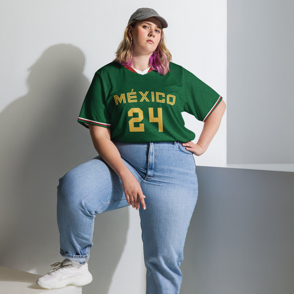 all-over-print-recycled-unisex-sports-jersey-#24-Mexico-Heritage-Verde-edition-soccer-jersey-#-navy-base-with-red-and-white-diagonal-strike-premium-national-team-jersey–female-model