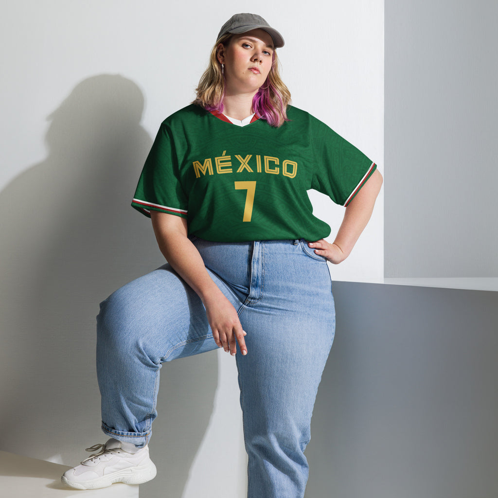 all-over-print-recycled-unisex-sports-jersey-_7-Mexico-Heritage-Verde-edition-soccer-jersey-_-navy-base-with-red-and-white-diagonal-strike-premium-national-team-jersey_female-model