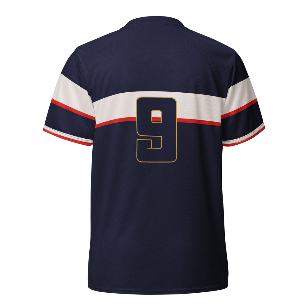 all-over-print-recycled-unisex-sports-jersey-France-Bleu-Majesté-edition-soccer-jersey-royal-blue-base-with-white-chest-band-and-gold-FRANCE-branding-premium-national-team-fanwear-back-view