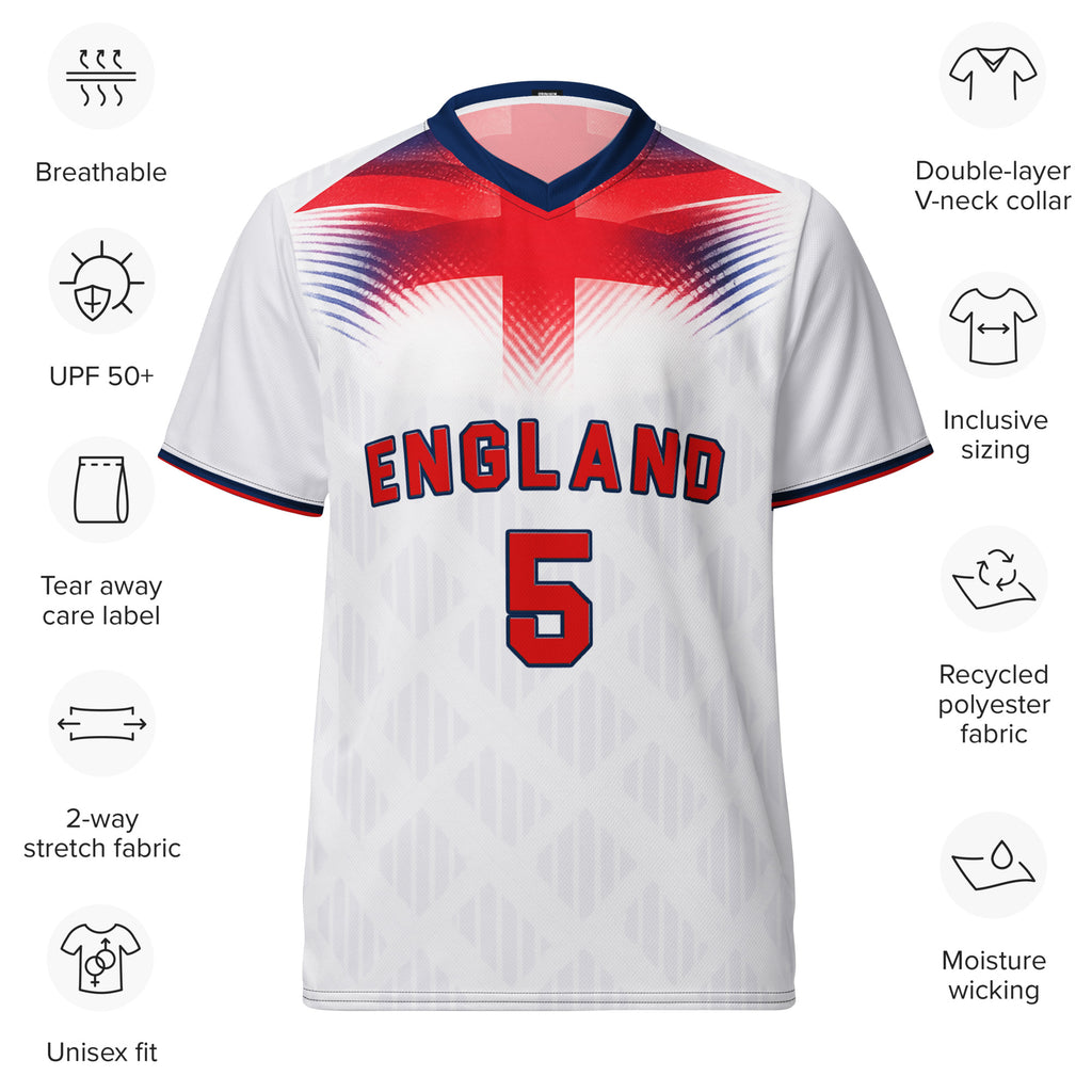 all-over-print-recycled-unisex-sports-jersey-#5-England-Lionheart-edition-soccer-jersey vibrant-yellow-with-blue-diagonal-strike-and-geometric-pattern-premium-national-team-fanwear-front-view