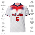 all-over-print-recycled-unisex-sports-jersey-#5-England-Lionheart-edition-soccer-jersey vibrant-yellow-with-blue-diagonal-strike-and-geometric-pattern-premium-national-team-fanwear-front-view